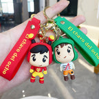 Soft Rubber Hero Cartoon Keychain Bright Matte Colors
