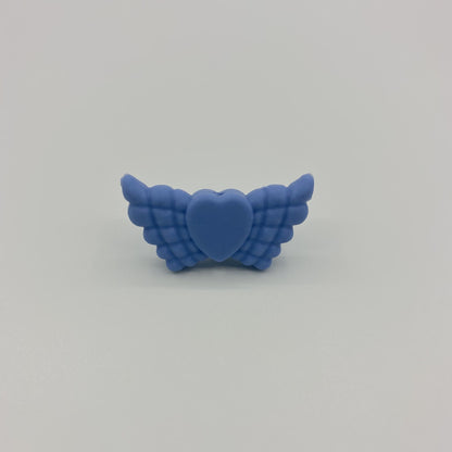 Wing Silicone Beads Multi Colors 20pcs