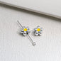Silver Cherry Blossom Acrylic Beads 12mm Enamel 50pcs 9