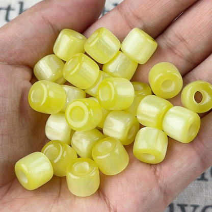 Gradient Color Resin Barrel Beads 10mm Chunky Navy to Sky Blue 10pcs 15
