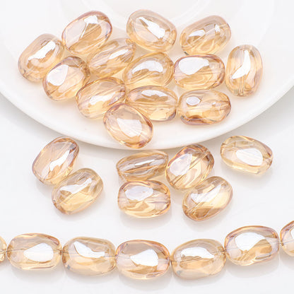 Electroplated Stone Geometric Irregular Glass Beads 11x15mm 20pcs 13
