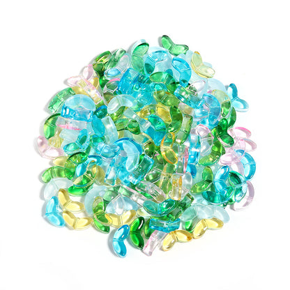 Czech Glass Beads Tulip Petals And Leaves Vintage Frosted 9mm 200pcs 7