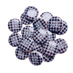Flat Acrylic Beads 27mm Plaid Pattern Brand Logo Printed 5pcs 5