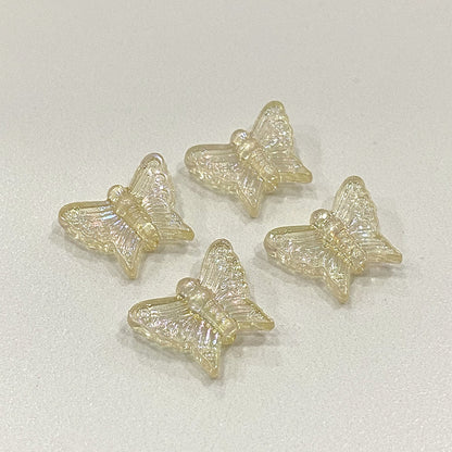 Transparent Butterfly Acrylic Beads 16mm UV Plating Summer 30pcs 13