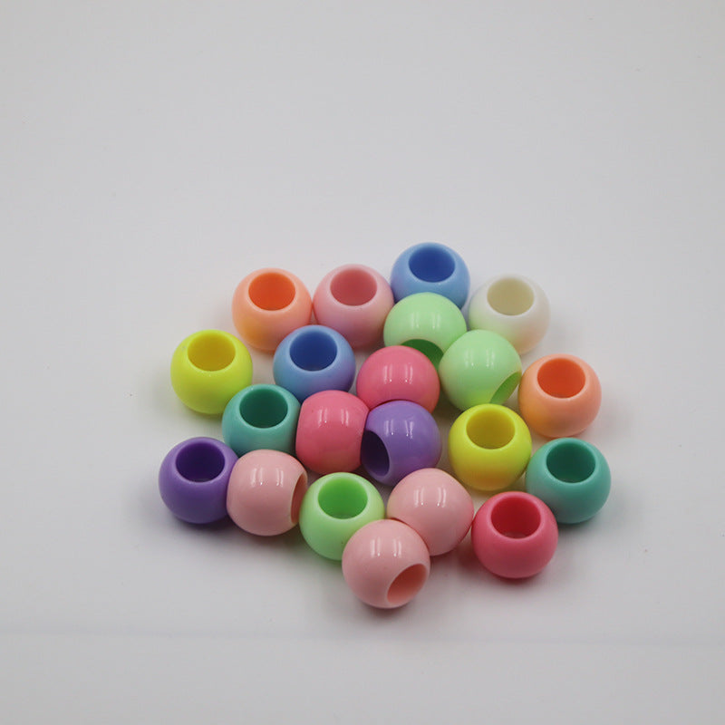 Macaron Acrylic Beads 18mm Large Hole Glossy Mixed Colors 30pcs 4