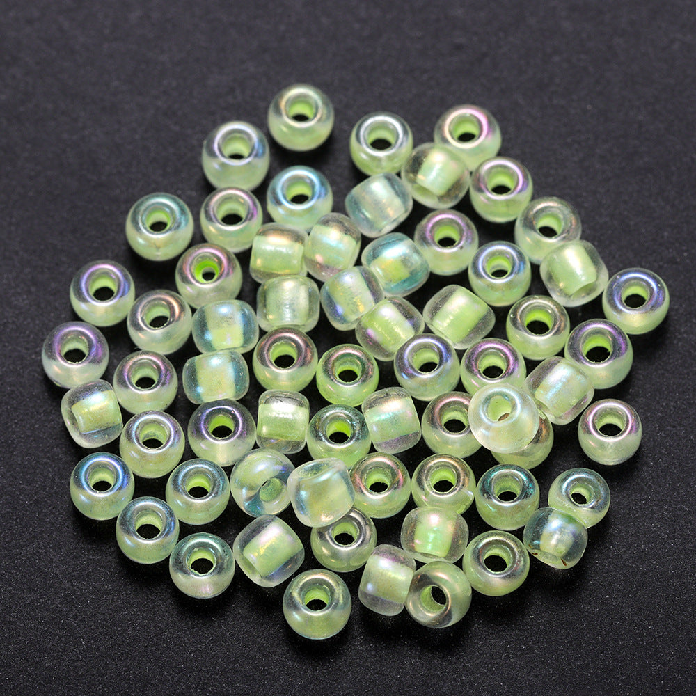 Glow In The Dark Seed Glass Beads 3mm Multicolor Stripes 1800pcs 12