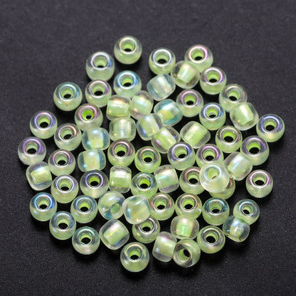 Glow In The Dark Seed Glass Beads 3mm Multicolor Stripes 1800pcs 12