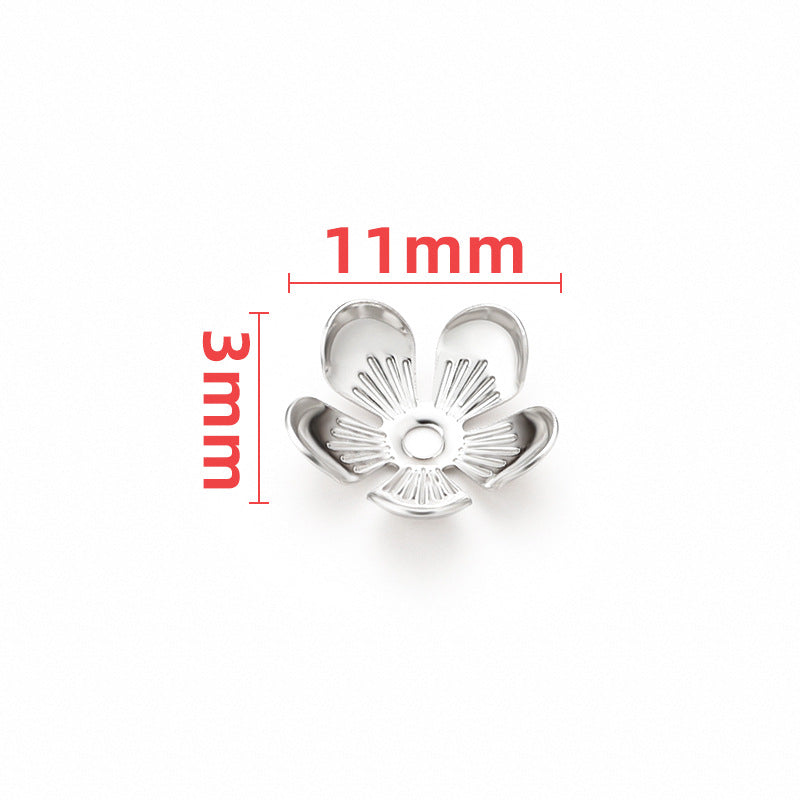 Stainless Steel Flower Metal Beads Vintage Style Bead Caps 100pcs 9