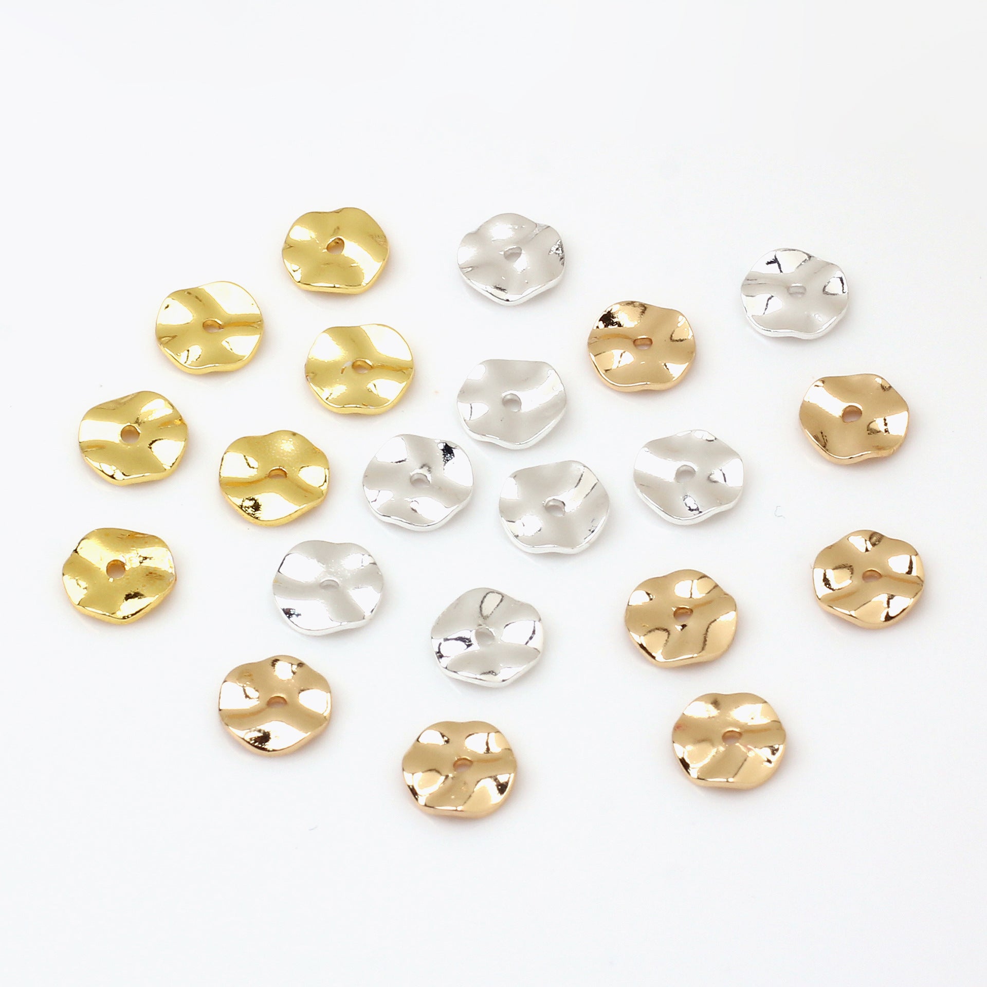Brass Irregular Ripple Spacer Beads 4-8mm 100pcs