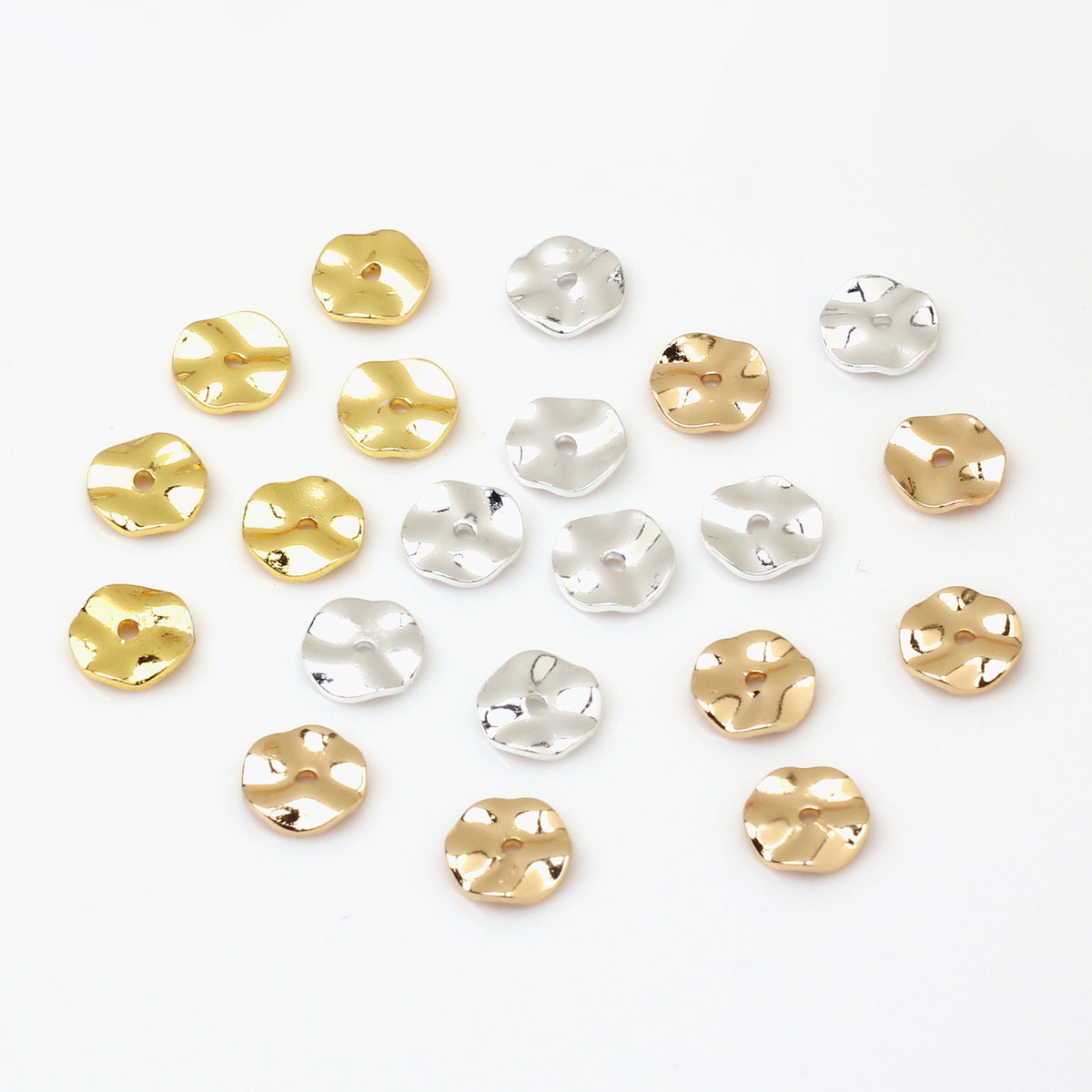 Brass Irregular Ripple Spacer Beads 4-8mm 100pcs