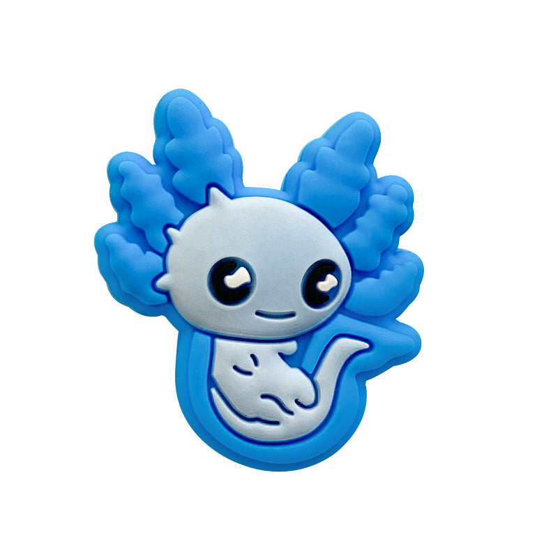 Silicone Focal Beads Axolotl Smiling Face Colorful 20pcs 7