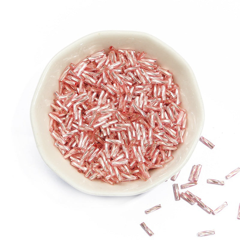 Multicolor Bugle Glass Beads 2x6mm Glossy Tubes 300pcs 9