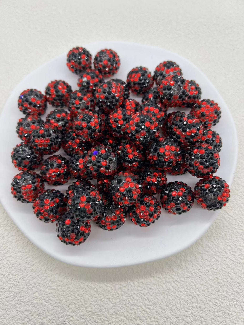 Rhinestone Bubblegum Beads 20mm Color-Mixing Resin Sparkle 50pcs 7