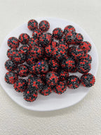 Rhinestone Bubblegum Beads 20mm Color-Mixing Resin Sparkle 50pcs 7