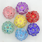 Flower Clay Beads 22mm Shimmer Five Petal Cluster Bubblegum 10pcs