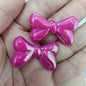 Glow Bow Acrylic Beads 23x35mm Plated Colorful 100pcs 3
