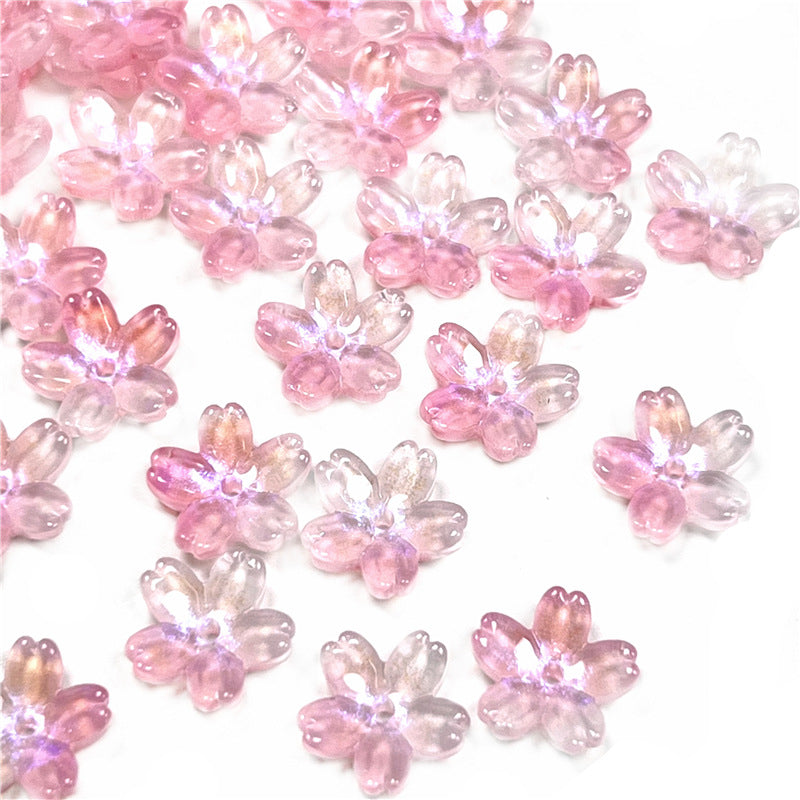 Czech Glass Beads Cherry Blossom 10mm Iridescent Pastel 50pcs 7