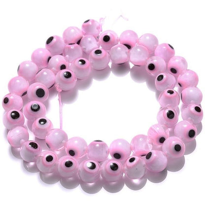 Millefiori Evil Eye Round Lampwork Glass Beads 6mm 124pcs 10