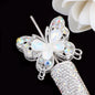 Double Sided Butterfly Rhinestone Beads 34mm Iridescent Alloy 2pcs 4