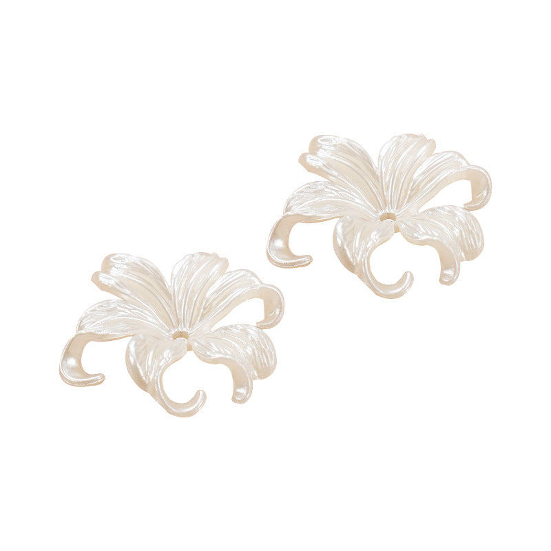 Pearl Pinktail Flower Acrylic Beads 42mm ABS Plastic 100pcs 5