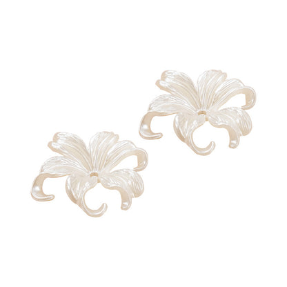 Pearl Pinktail Flower Acrylic Beads 42mm ABS Plastic 100pcs 5