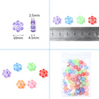 Colored Transparent Sunflower Acrylic Beads 10x4.5mm Glossy 200pcs 3