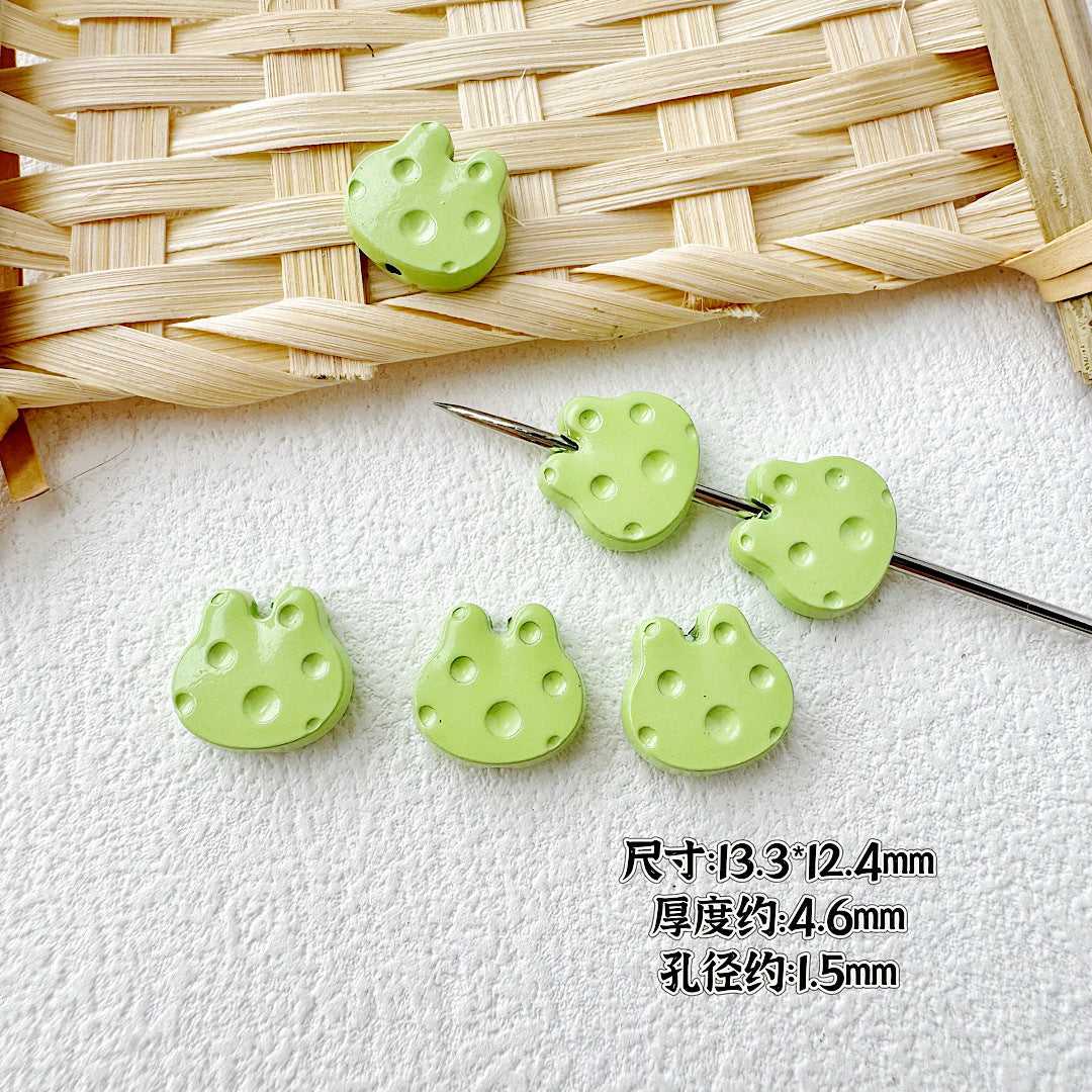Baking Painted Cheese Animal Metal Beads Whimsical Pastel Colors 20pcs 28
