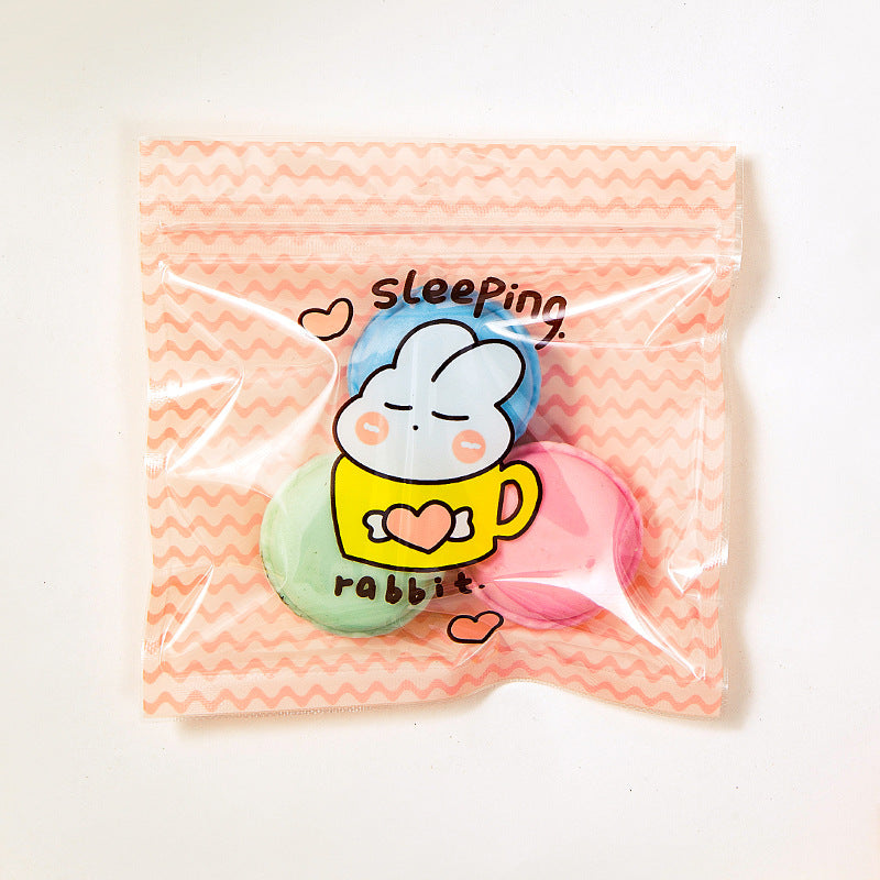 Top Seal Zip Lock Bags 13.5cm Pastel Animal Pattern 10pcs 12