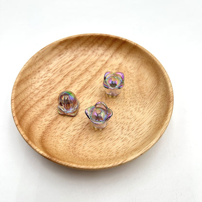 Transparent UV Plating Lily Valley Flower Acrylic Beads 14mm 10pcs 11