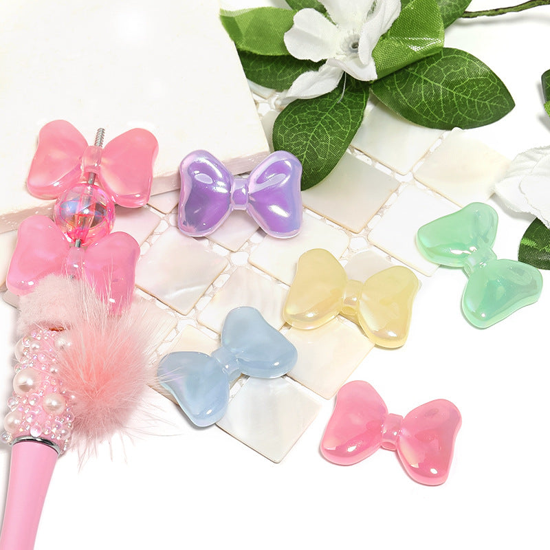 Glow Bow Acrylic Beads 22x31mm Pastel Glow in the Dark 50pcs 2
