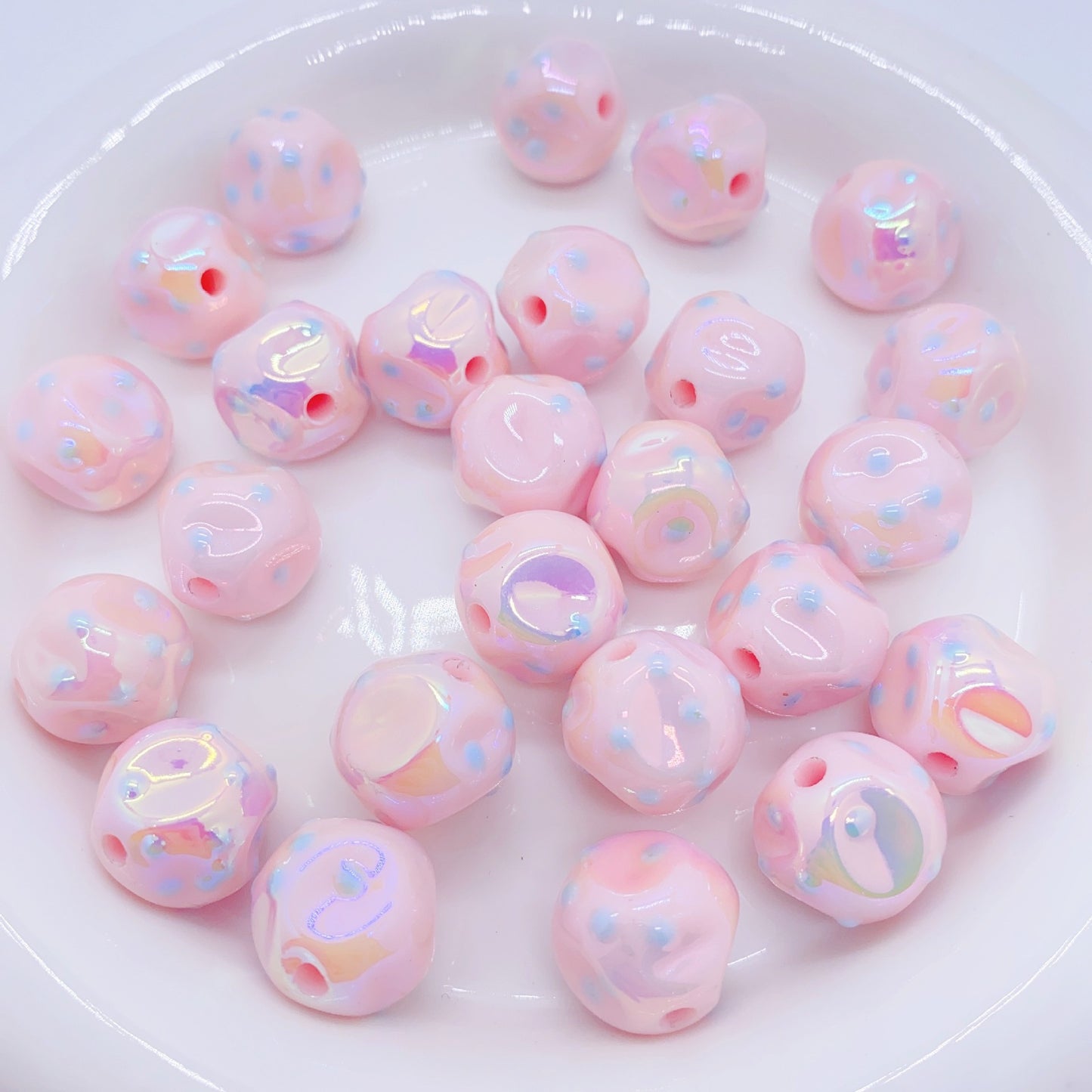 Glow Spotted Fig Acrylic Beads 16mm Pastel Colors 10pcs 4