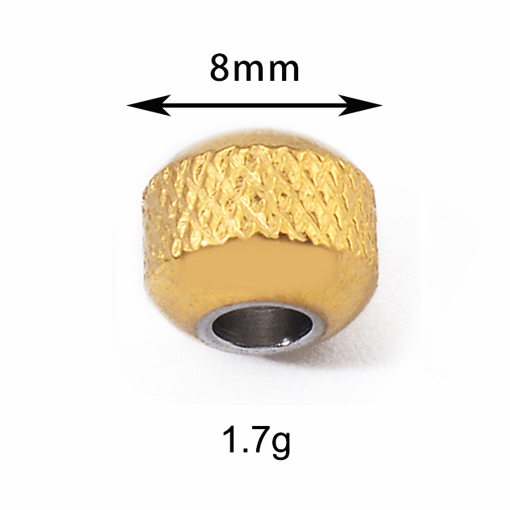 Stainless Steel Pineapple Metal Beads 4/6/8mm Textured Summer Style 50pcs 11