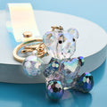 Acrylic Bear Keychain Faceted Iridescent Strap 14cm 5