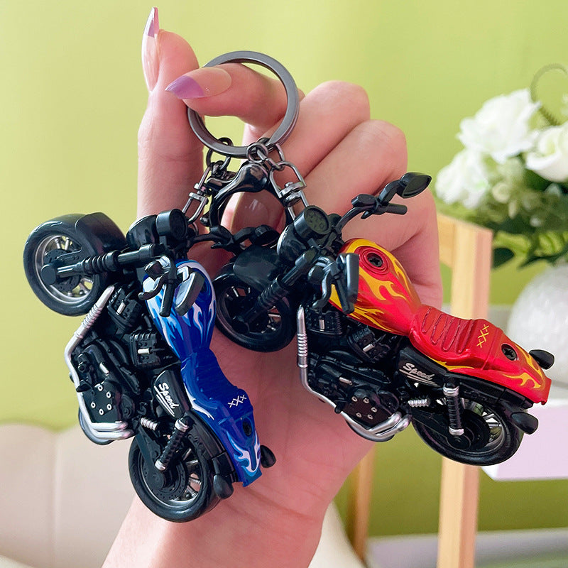 Mini Motorcycle Keychain Alloy Zinc Flame Design 13 Centimeters 2