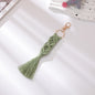 Hand Woven Tassel Crochet Keychain Cotton Linen Boho 2pcs 10