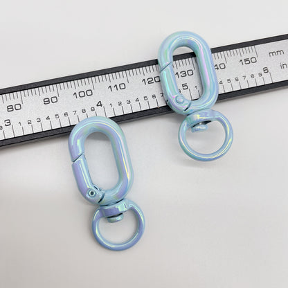 Colorful Zinc Alloy O Shaped Swivel Buckle Keychain Clasps 38mm 5pcs 10