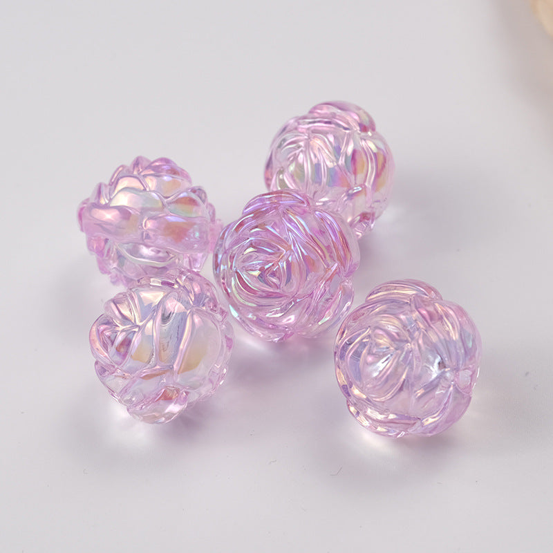 Transparent UV Plating Rose Acrylic Beads 20mm Shaped 50pcs 8