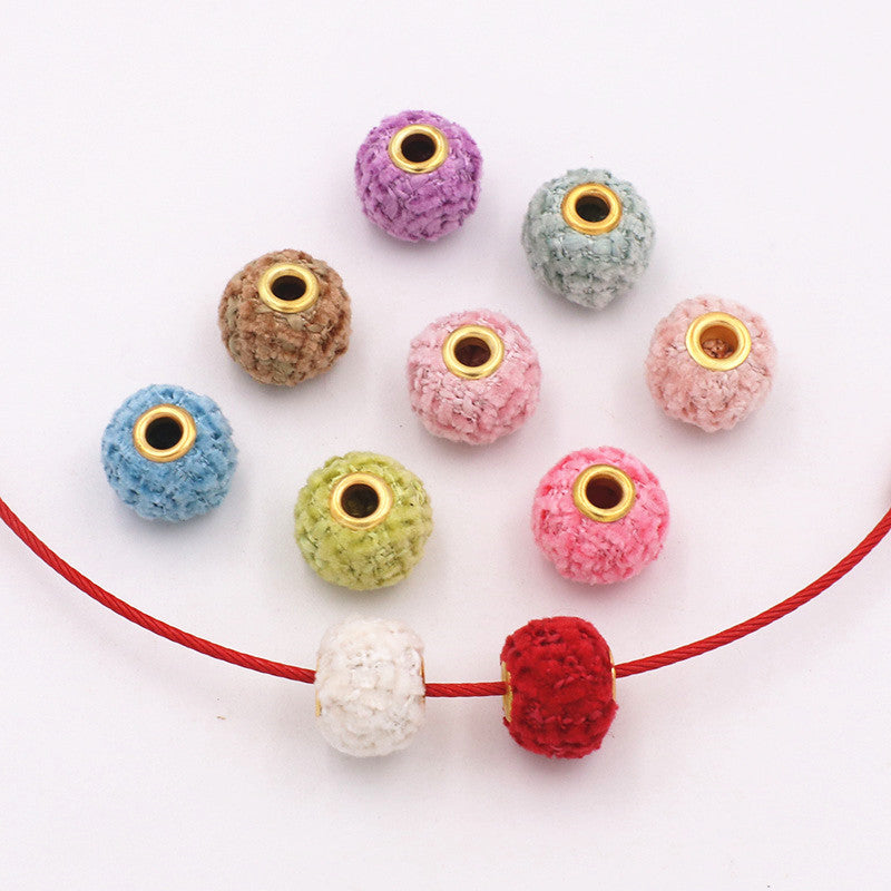 Fabric Woven Spacer Beads 15mm Mixed Colors 40pcs 3