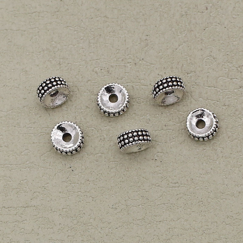 Alloy Round Spacer Beads 7mm Vintage Dotted Tibetan 50pcs 3