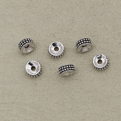 Alloy Round Spacer Beads 7mm Vintage Dotted Tibetan 50pcs 3