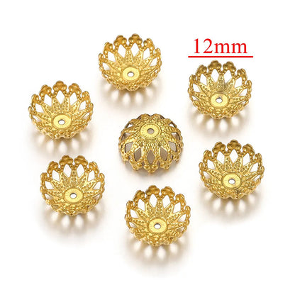 Stainless Steel Flower Bead Caps 12mm Bowl Shaped 100pcs 6