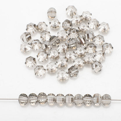 Glass Faceted Spacer Beads 8mm Plating Metallic Color 60pcs 26