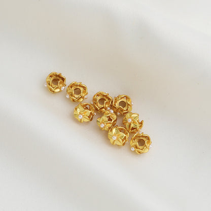 Brass Cylindrical Spacer Beads 7*4.4 7.5*5.8mm Imitation Pearl 10pcs 3