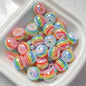 UV Plating Striped Resin Beads 11mm Glossy Round 20pcs 9