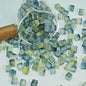 Transparent Sugar Cube Glass Beads 7mm Frosted Pastel 50pcs 12
