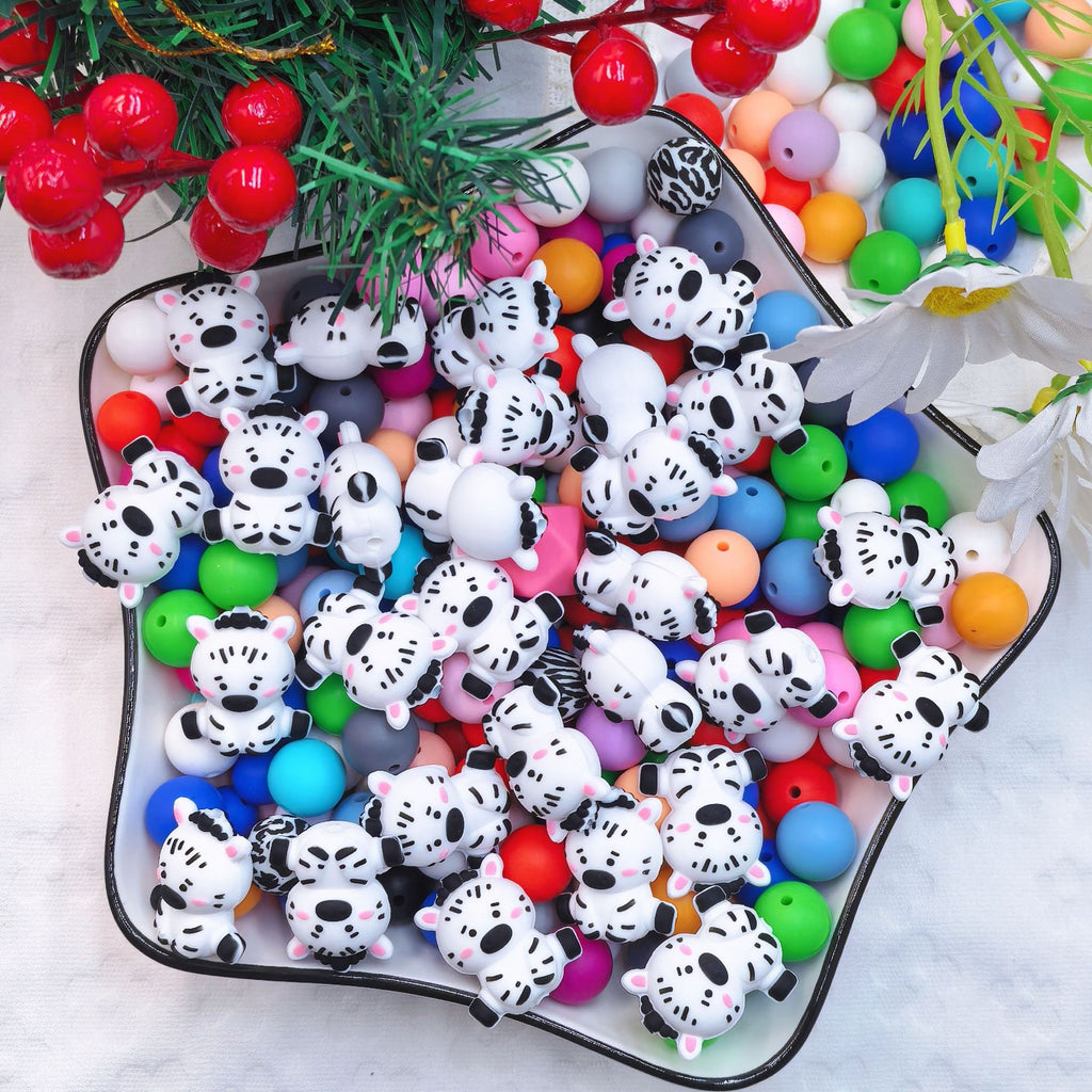Silicone 3D Focal Beads Cow Sitting Pose 20pcs 4