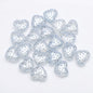 Electroplated Heart Glass Beads 13x15mm Peach Metallic 20pcs 15