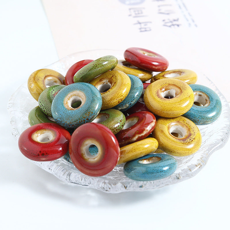 Ceramic Round Spacer Beads 20mm Antique Fambe Glaze 20pcs 3