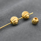 Brass Concave Spiral Metal Beads 2.5-8mm Twisted Groove 100pcs