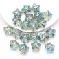 Electroplated Star Glass Beads 18mm Imitation Lunar Pit Texture 10pcs 15